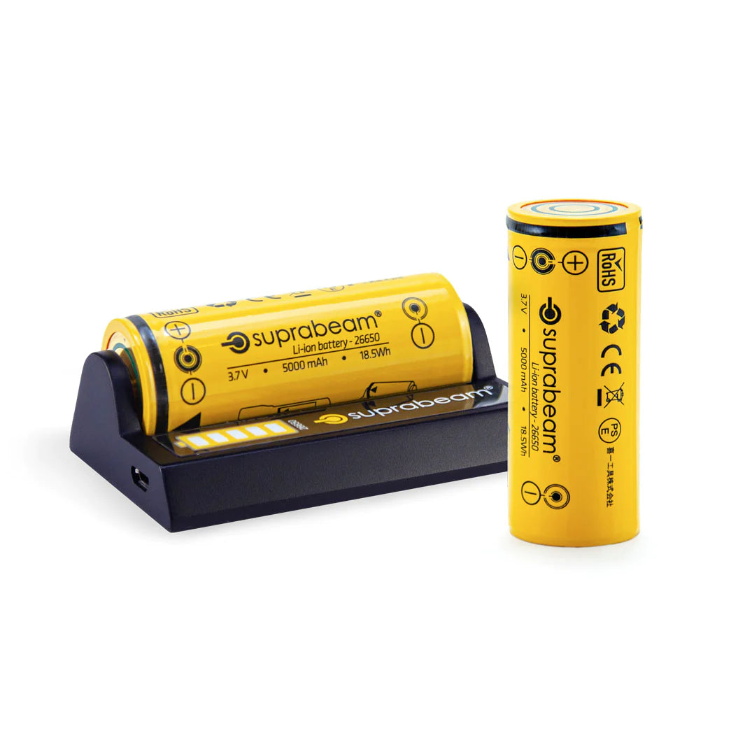 Suprabeam Batterie 26650 Ladestation (Q7xr, Q7xrs)