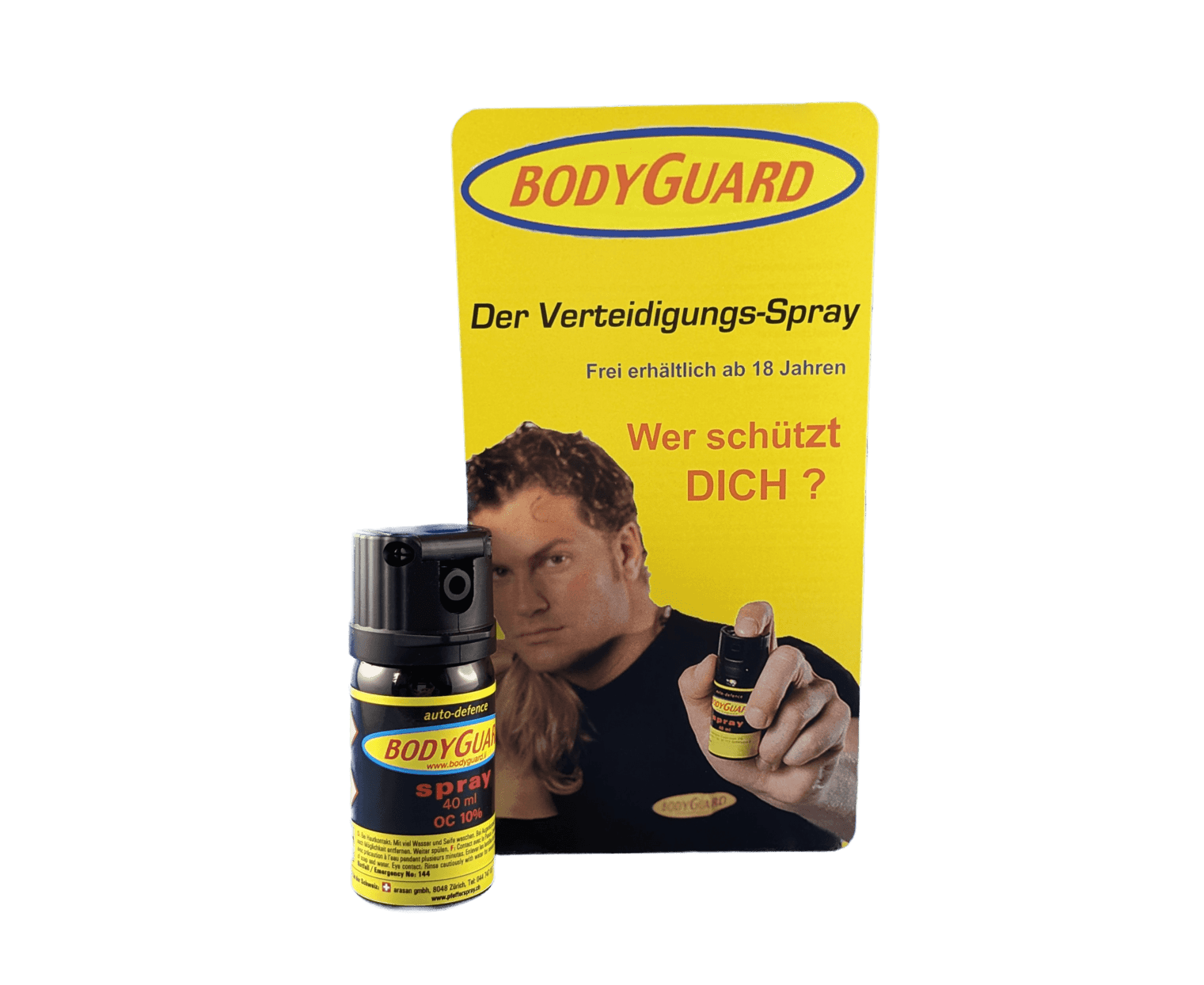 Bodyguard - Spray au poivre - 40ml - jet large avec bouchon